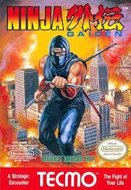 Ninja Gaiden NES cover art showing a ninja with a sword against a city skyline at night.