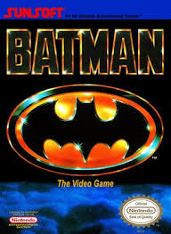 Batman NES cover art showing Batman in a dark suit against a city background.