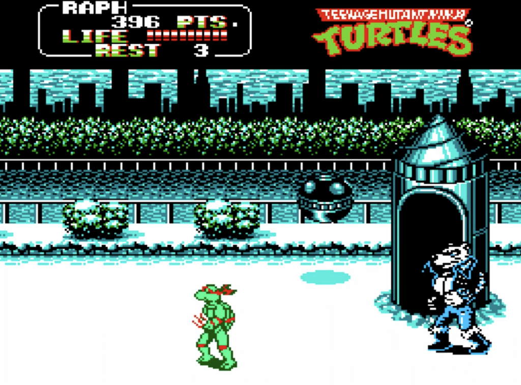 Raphael is in the snowy park fighting Torar.
