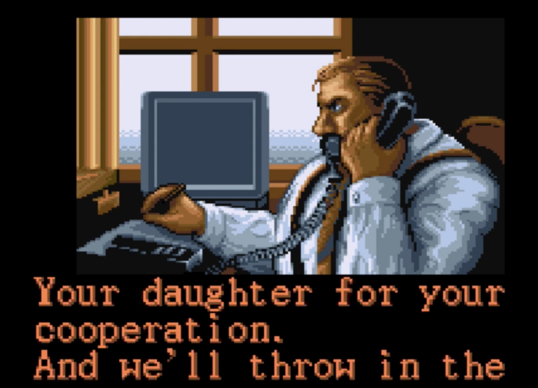 Final Fight Haggar on the phone.
