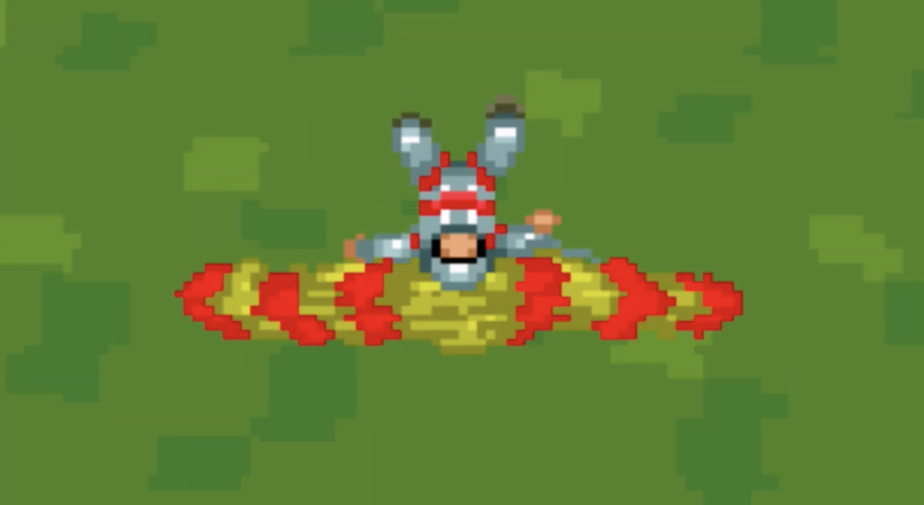 Parachute guy on the floor dead.