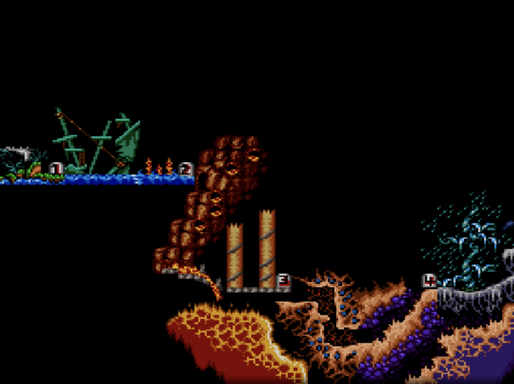 Super Ghouls And Ghosts map of the game.