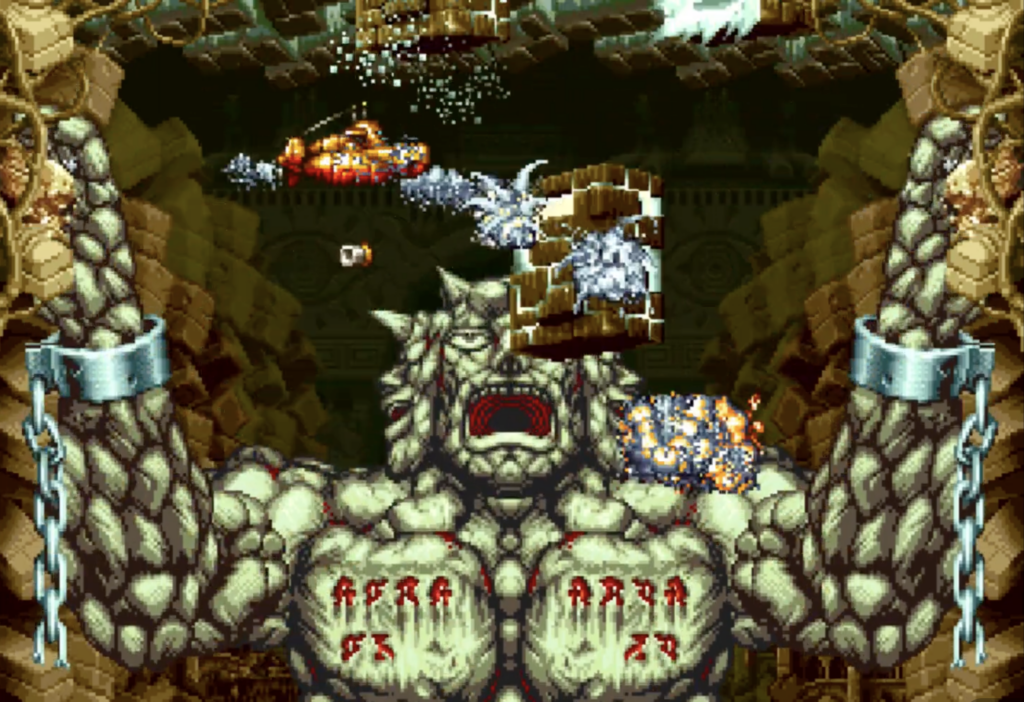 In The Hunt PS1 a giant sea monster with a face on his left and right side are trying to kill a submarine.