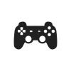 Sony PlayStation (PS1) DualShock controller in gray with colored action buttons, directional pad, and analog sticks visible, photographed from a top-down angle on a white background.